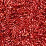 Bild im Backofen getrocknete Chilis